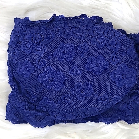 Saint Eve Bandeau Bra Top Size Small Medium Blue Lace Comfortable Padded Cute - Picture 5 of 7